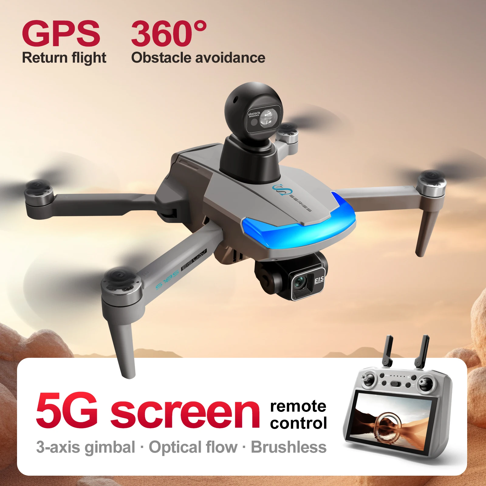 Drone Multispectral - S185 전문 드론 2.7K HD 듀얼