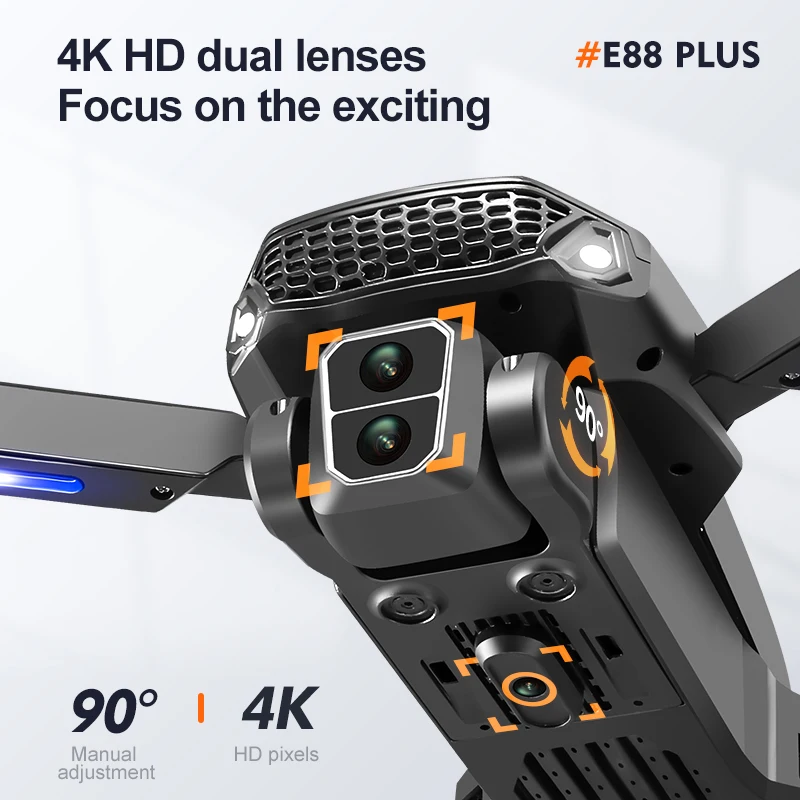 새로운 E88 Plus 쿼드콥터 드론: 90 °   전 - Drone Lidar 리뷰 및 가격