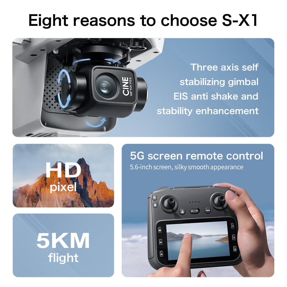 오리지널 S-X1 드론 8K HD 전문가용 WIFI 5 - Drone Multispectral 리뷰 및 가격