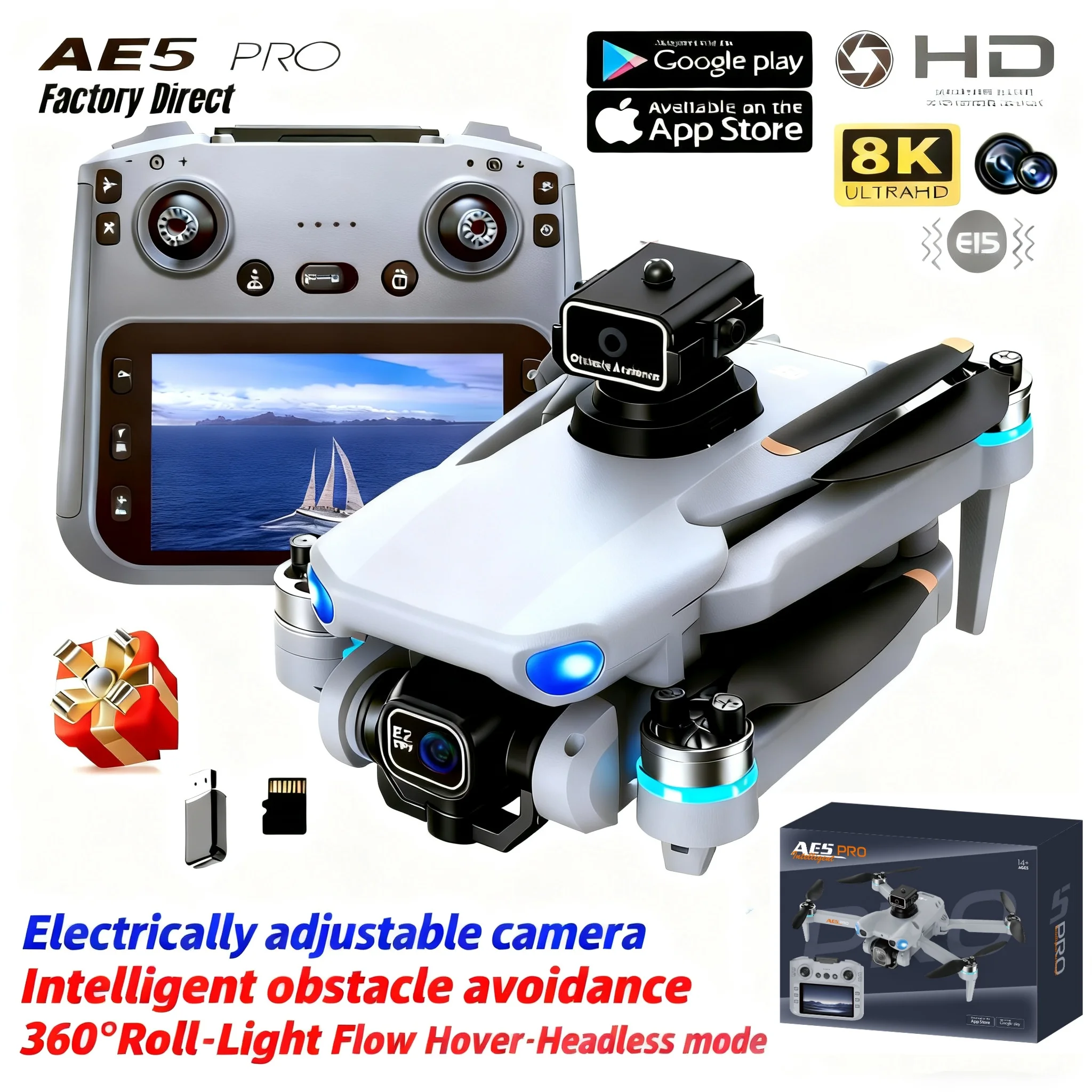 AE5 프로 드론 8K HD 4.5인치 화면 제어 20 - Drone Multispectral 리뷰 및 가격
